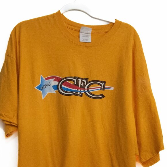 Vintage NASA T-Shirt MSEC & CFC Logos Mustard Yellow Size 3XL - Picture 4 of 8
